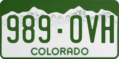 CO license plate 989OVH