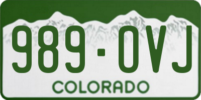 CO license plate 989OVJ