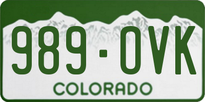 CO license plate 989OVK