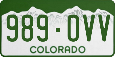 CO license plate 989OVV