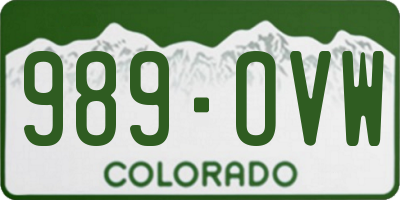 CO license plate 989OVW
