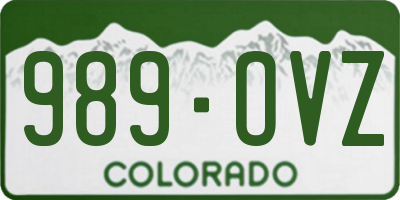 CO license plate 989OVZ