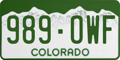 CO license plate 989OWF