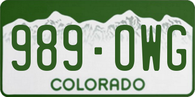 CO license plate 989OWG