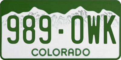 CO license plate 989OWK