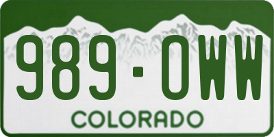 CO license plate 989OWW