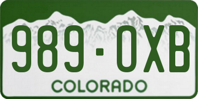 CO license plate 989OXB