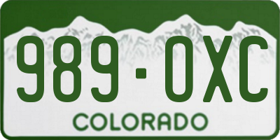 CO license plate 989OXC