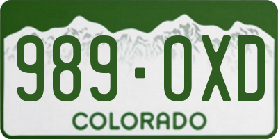 CO license plate 989OXD
