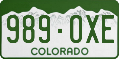 CO license plate 989OXE
