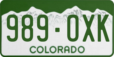CO license plate 989OXK