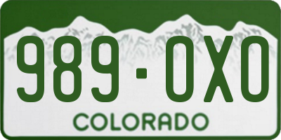 CO license plate 989OXO