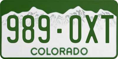 CO license plate 989OXT