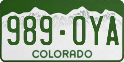 CO license plate 989OYA