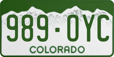 CO license plate 989OYC
