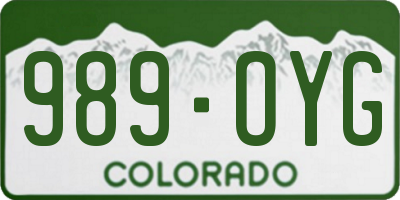 CO license plate 989OYG
