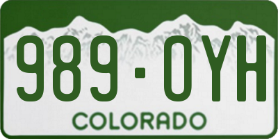 CO license plate 989OYH
