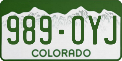 CO license plate 989OYJ