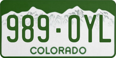 CO license plate 989OYL