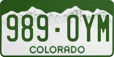 CO license plate 989OYM