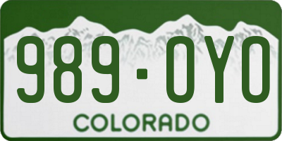 CO license plate 989OYO