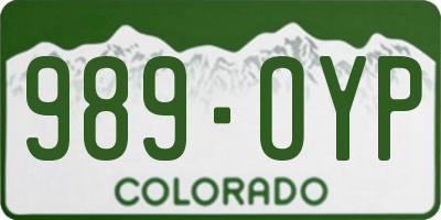 CO license plate 989OYP