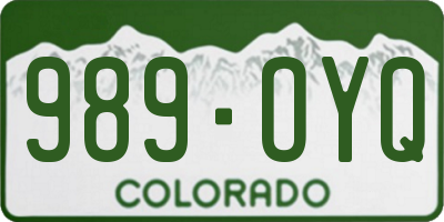 CO license plate 989OYQ