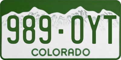 CO license plate 989OYT