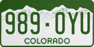 CO license plate 989OYU