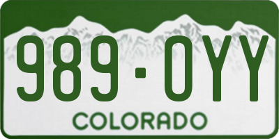 CO license plate 989OYY
