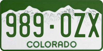 CO license plate 989OZX
