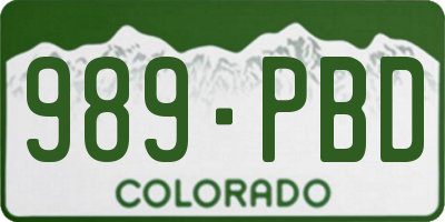 CO license plate 989PBD