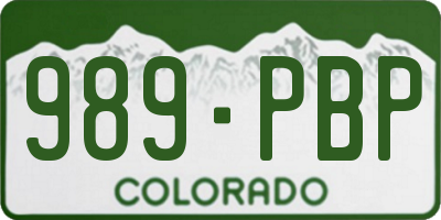 CO license plate 989PBP