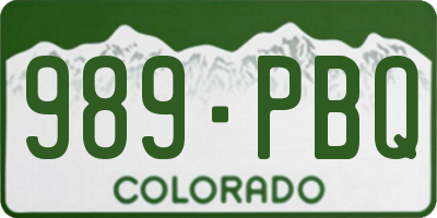 CO license plate 989PBQ