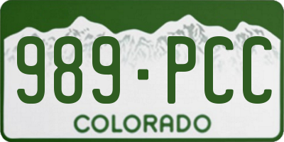 CO license plate 989PCC