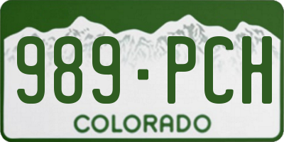 CO license plate 989PCH