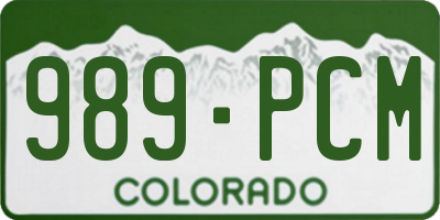 CO license plate 989PCM
