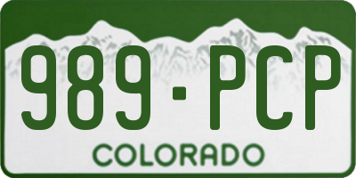 CO license plate 989PCP