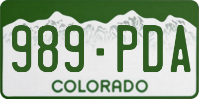 CO license plate 989PDA