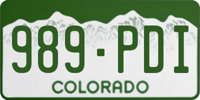 CO license plate 989PDI