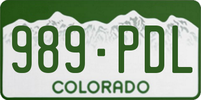CO license plate 989PDL