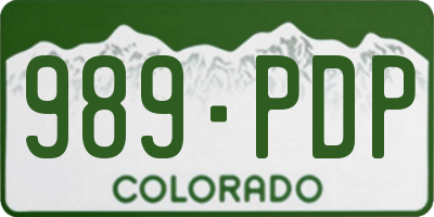 CO license plate 989PDP
