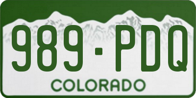 CO license plate 989PDQ