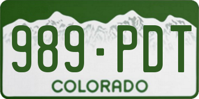CO license plate 989PDT