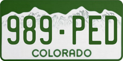 CO license plate 989PED