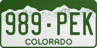 CO license plate 989PEK