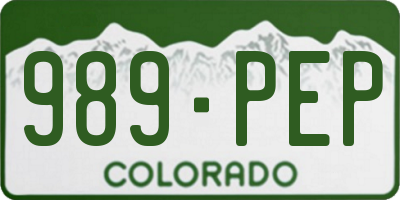CO license plate 989PEP
