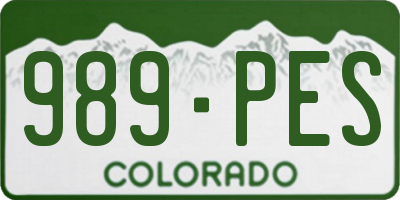 CO license plate 989PES