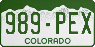 CO license plate 989PEX