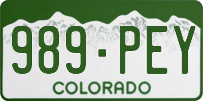 CO license plate 989PEY